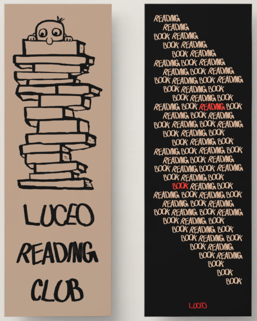 Front and reverse of the LUCEO Reading Club Bookmark